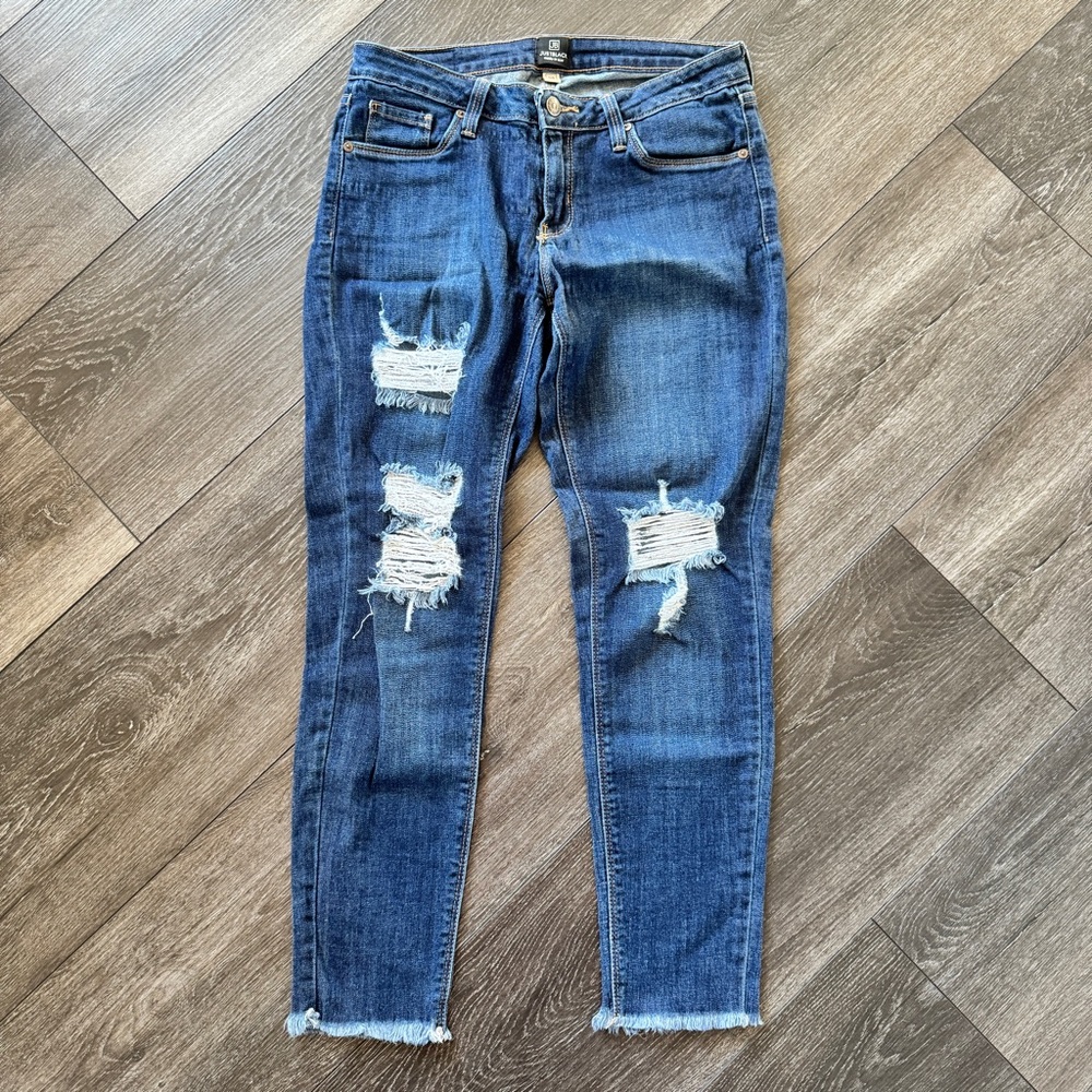 Just Black distressed jeans.